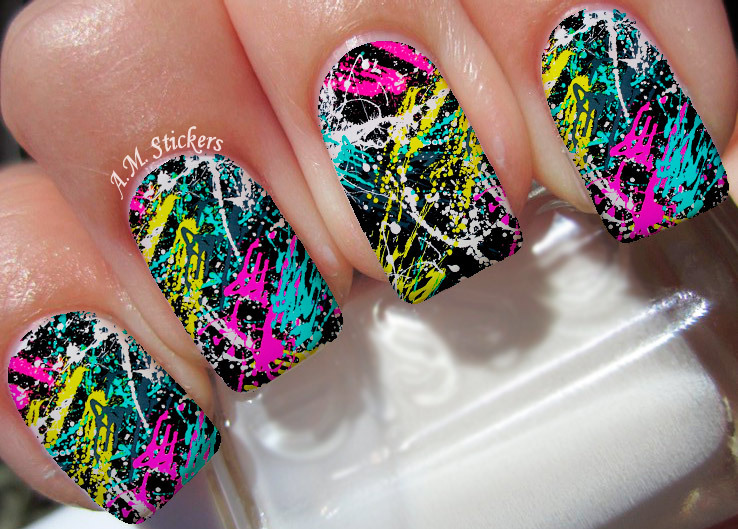 Abstract Nail Art Stickers Transfers Decals Set of 22 - Design A1006-image