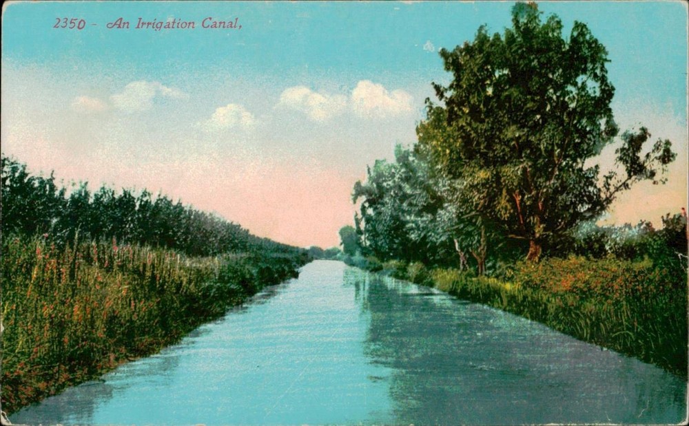 Vintage 1907-1915 Irrigation Canal Postcard by Edward H. Mitchell
