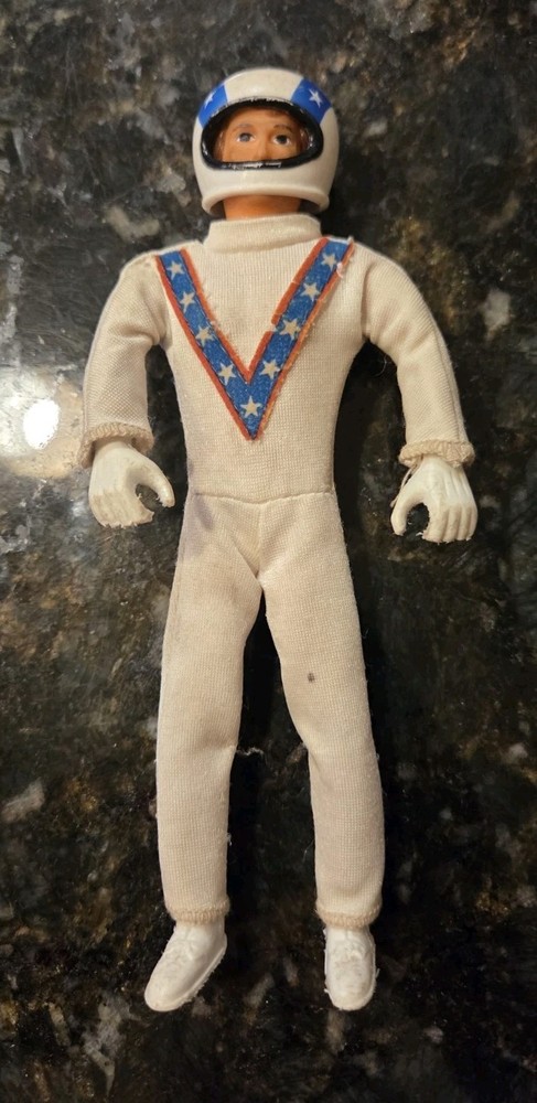Vintage 1972 Evel Knievel Ideal Toy Action Figure Bendy With Helmet