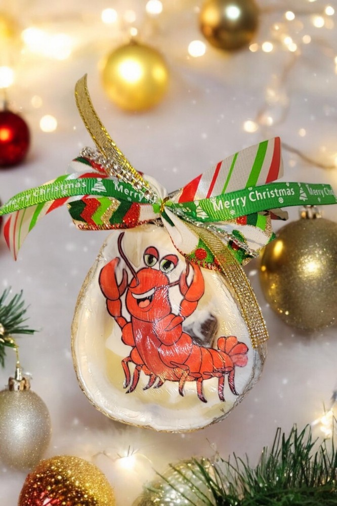 Oyster Shell Crawfish Decorative Figurine