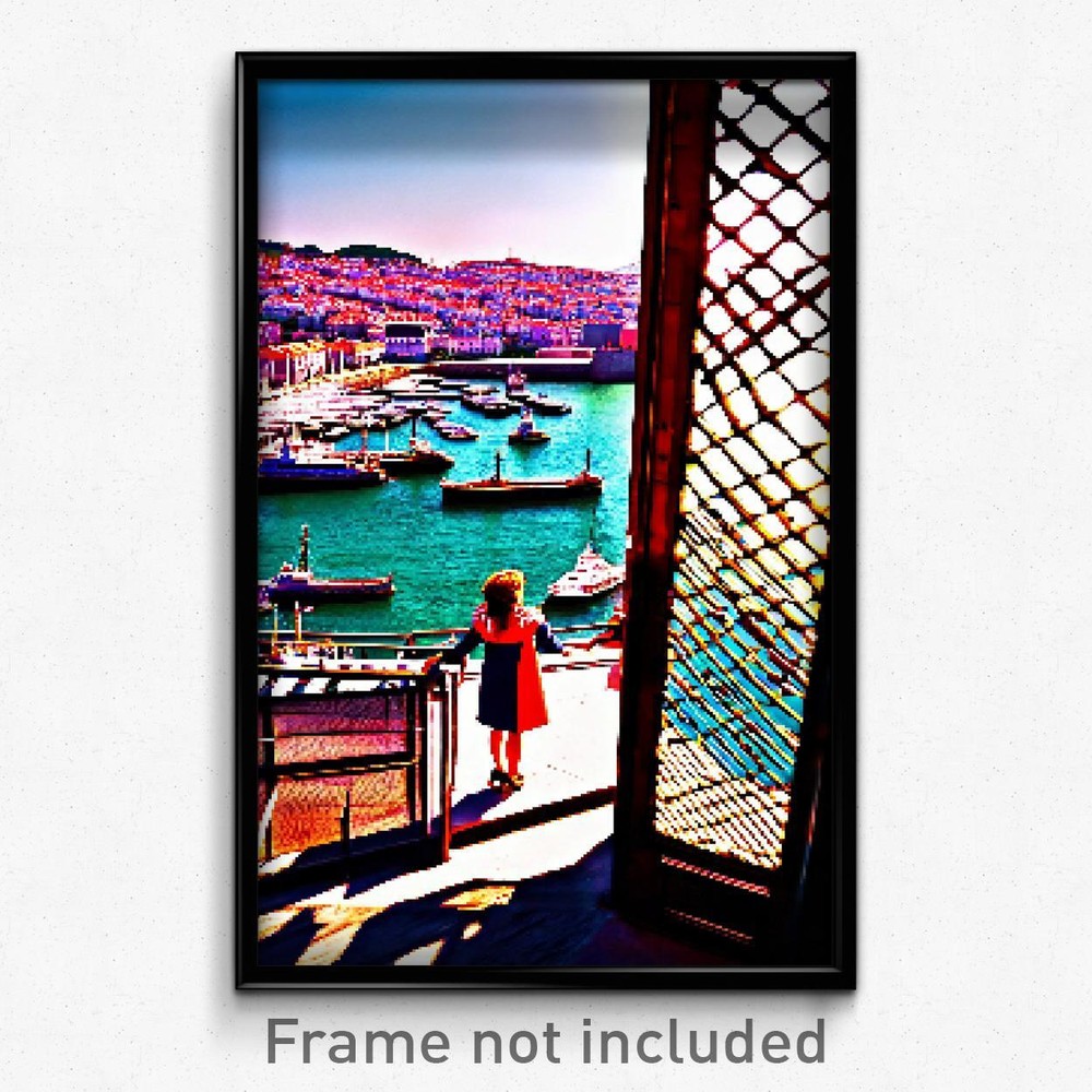 Pixel Art Glamorous Harbour 8-Bit Psychedelic Trippy Video Game Poster