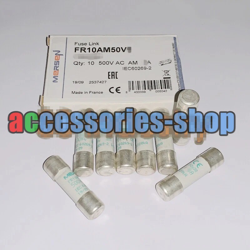 QTY:10 NEW FOR FR10AM50V1 Fuse 1A 500V 10x38mm