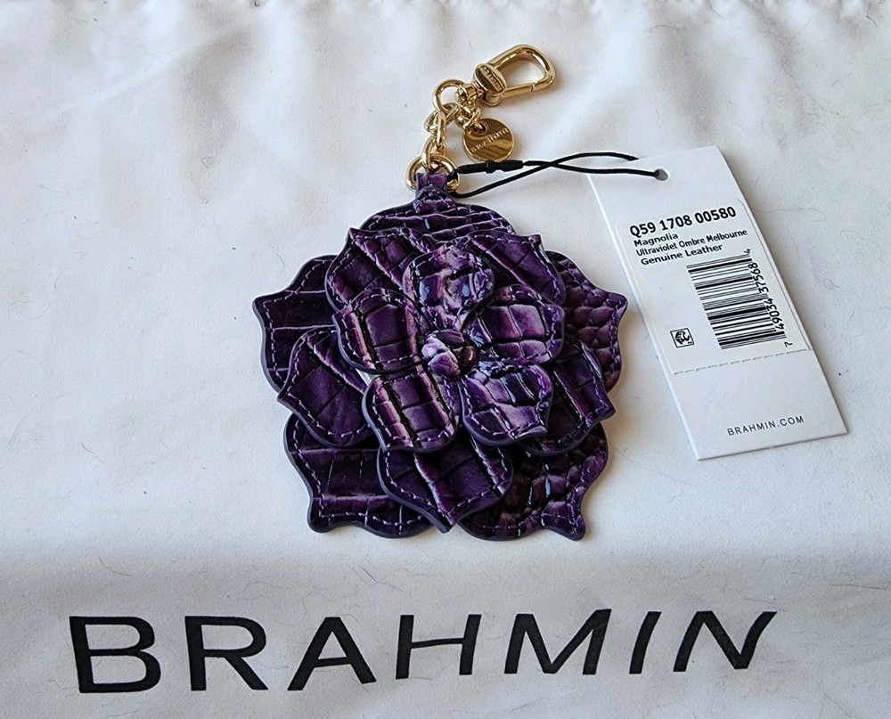 Brahmin NWT Magnolia KEY Fob in Ultraviolet Ombre Melbourne 💜