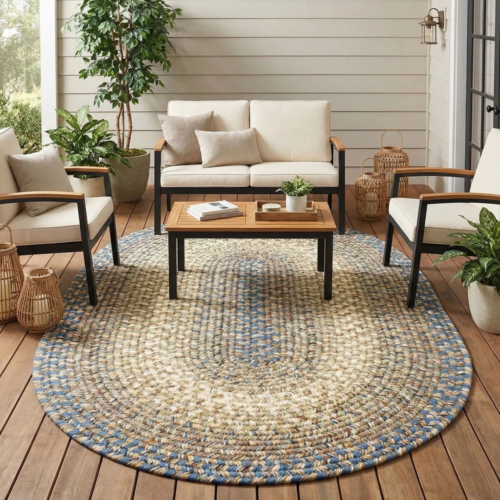 Ridgewood Blue Washable Braided Rug