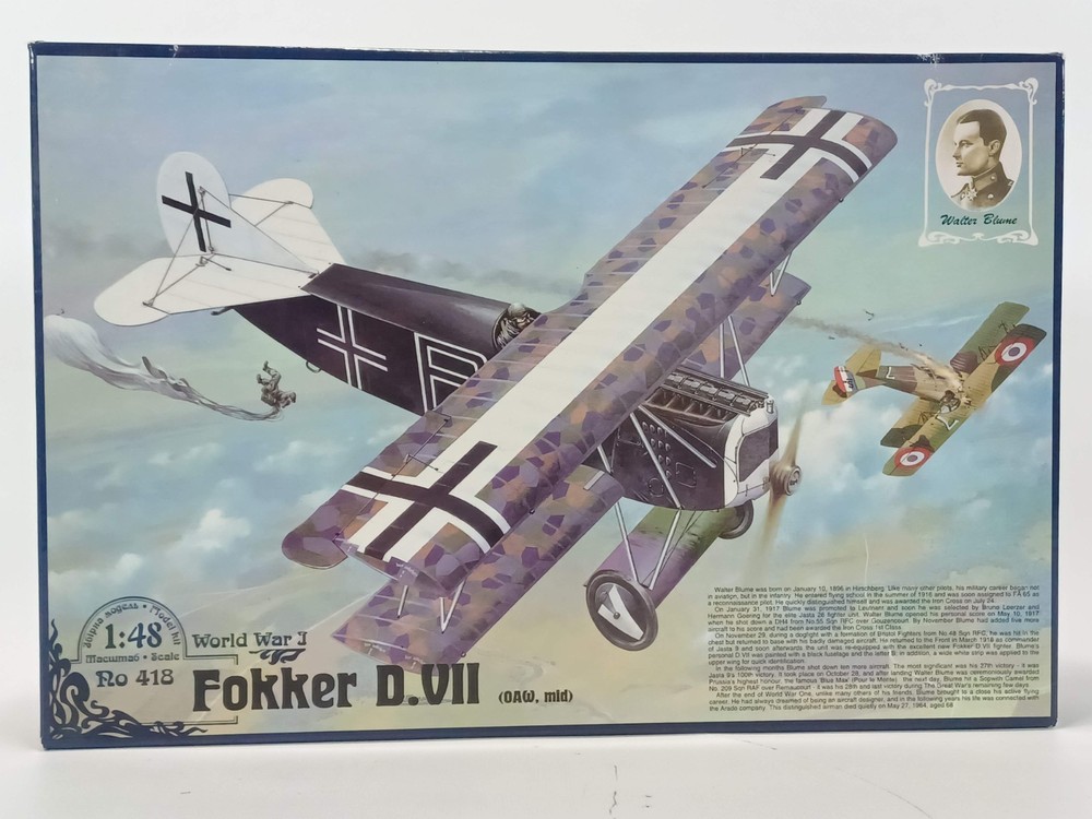 Roden #418 - Fokker D.VII German,WW1,  - 1/48 scale model airplane kit