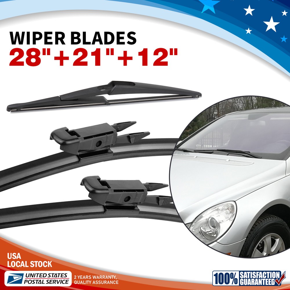 3pcs OEM Quality Rear Windshield All season Wiper Blades 28