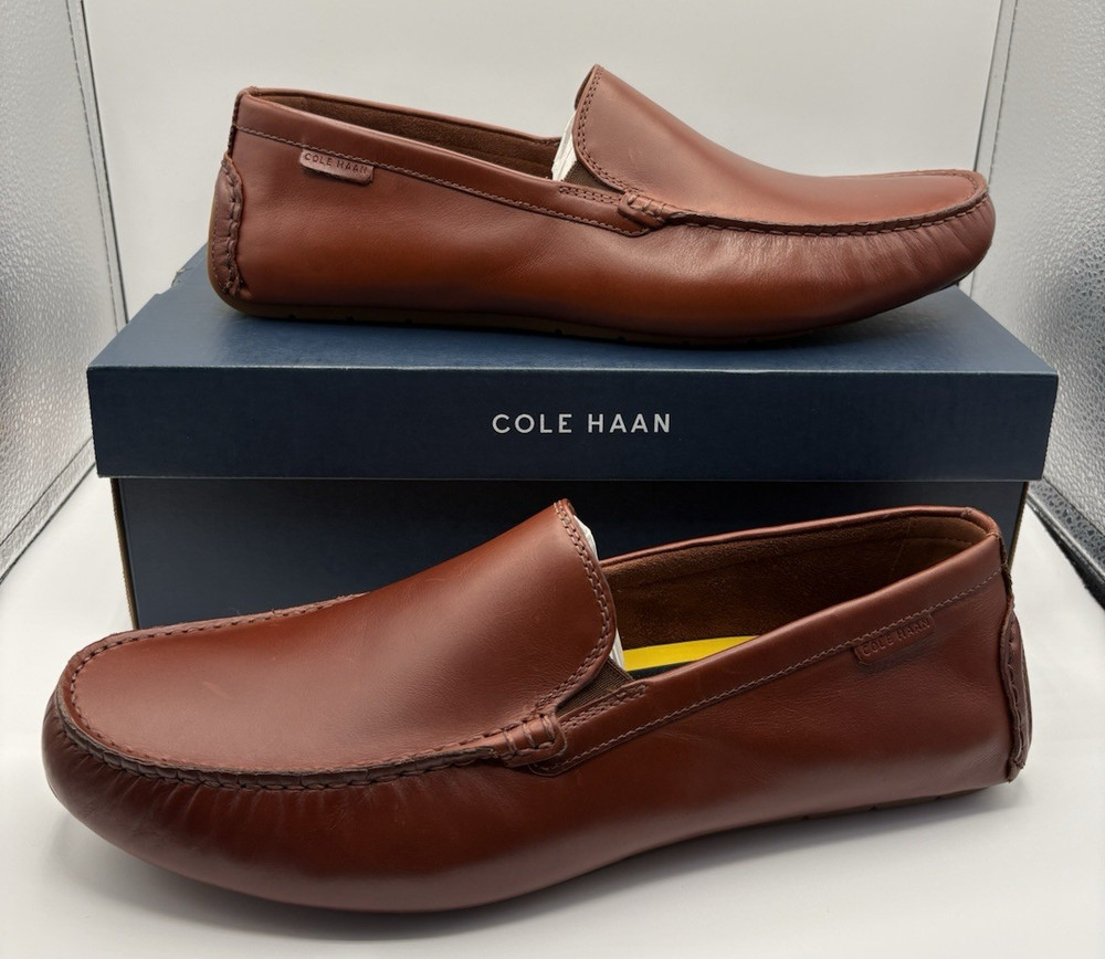 Cole Haan Grand+ Venetian Driving Brown Leather Loafers C38825 Men's Size 13 NEW