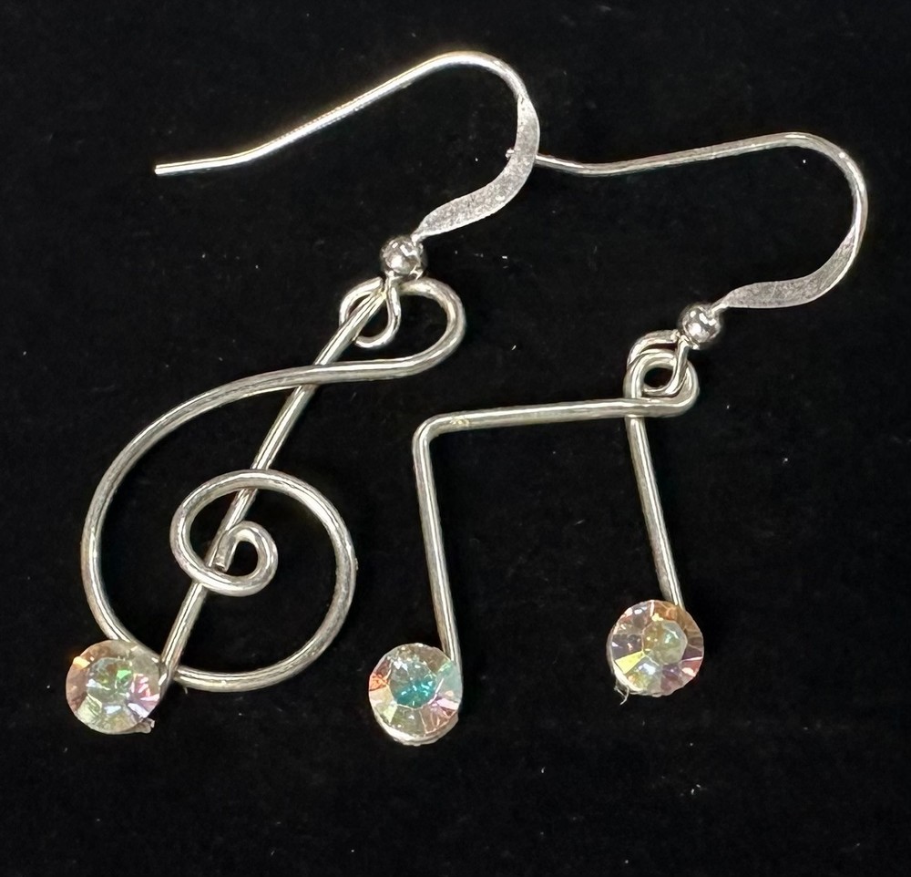 Vintage Music Earrings MARKED 925 Sterling Silver Jewelry Lot I