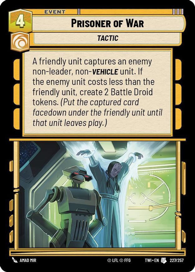 Star Wars Unlimited Prisoner of War (227/596) Twilight of the Republic LP