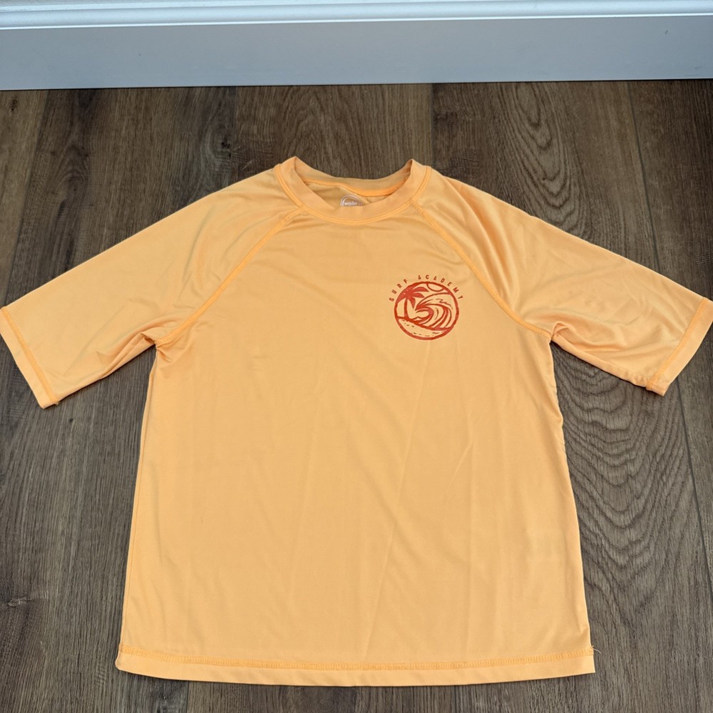 Boys Rash Guard Swim Shirt Wonder Nation Walmart Orange Large 10-12