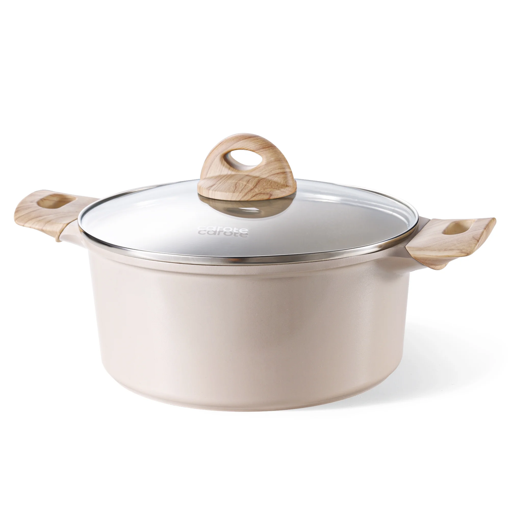 Carote Ceramic Dutch Oven Non Toxic Stockpot with Lid Easy to Clean Nonstick