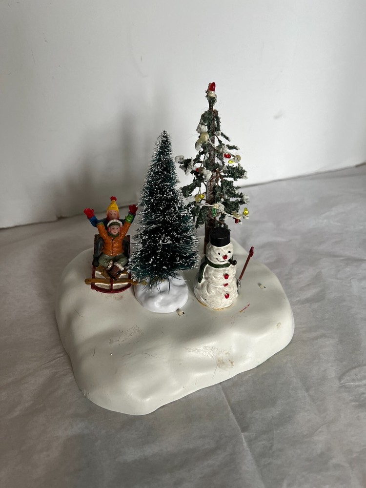 Lemax Sledding Christmas Village Lighted Table Accent - Read Description  -image