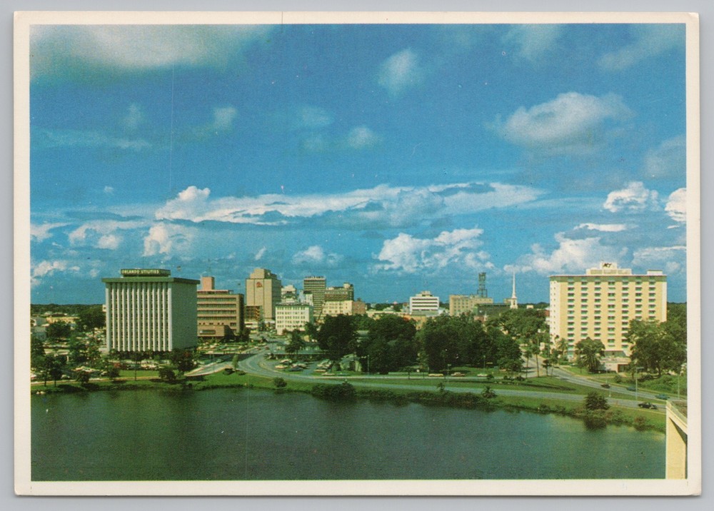 Orlando Florida~Air View of Skyline~Continental Postcard
