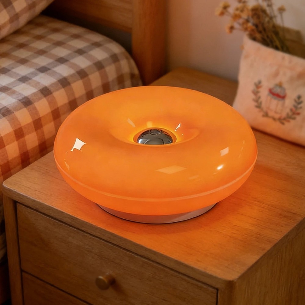 Donut Shape LED Table Lamp, Dimmable Warm Ambient Night Light for Bedroom
