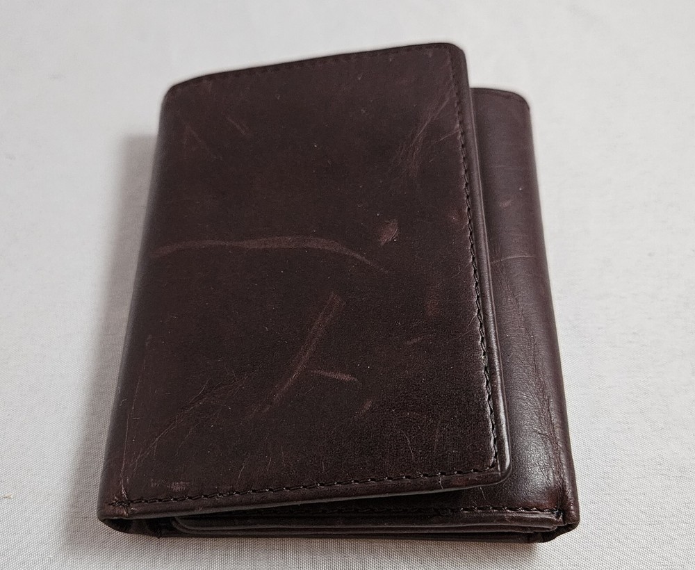 Vintage Wilson Pelle Studio Italian leather Trifold Brown Wallet Soft Leather