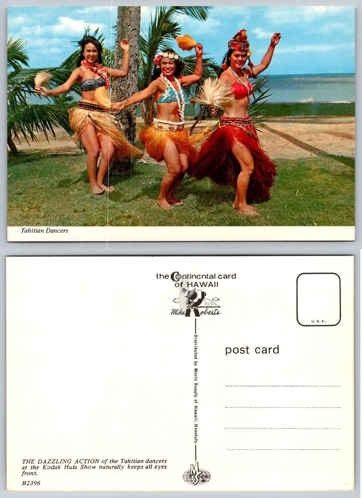 Vintage Tahitian Dancers Kodak Hula Show Postcard Hawaii Mike Roberts