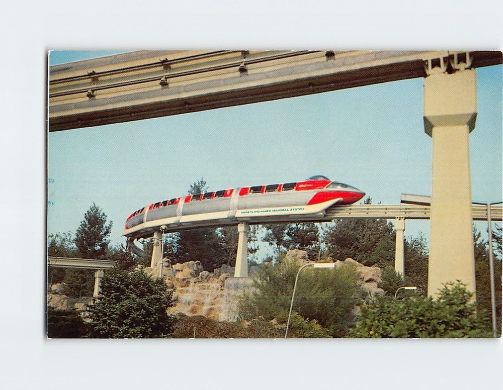 Postcard Monorail Train in Disneyland Anaheim California USA