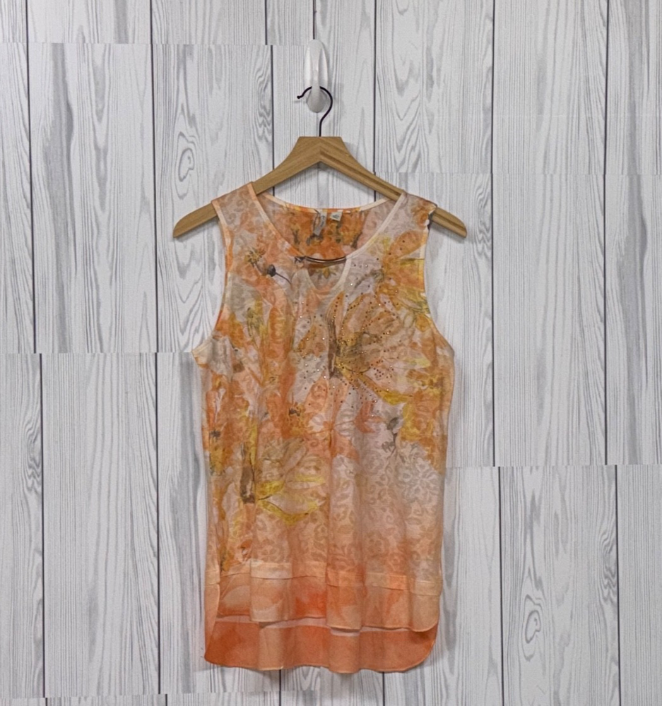 Cato sleeveless top womens size small floral patterned blouse stretch