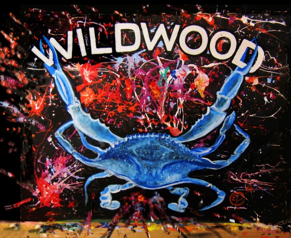 Blue Crab Painting Peahota ~Advertisement Seen by Millions Wildwood Boardwalk NJ