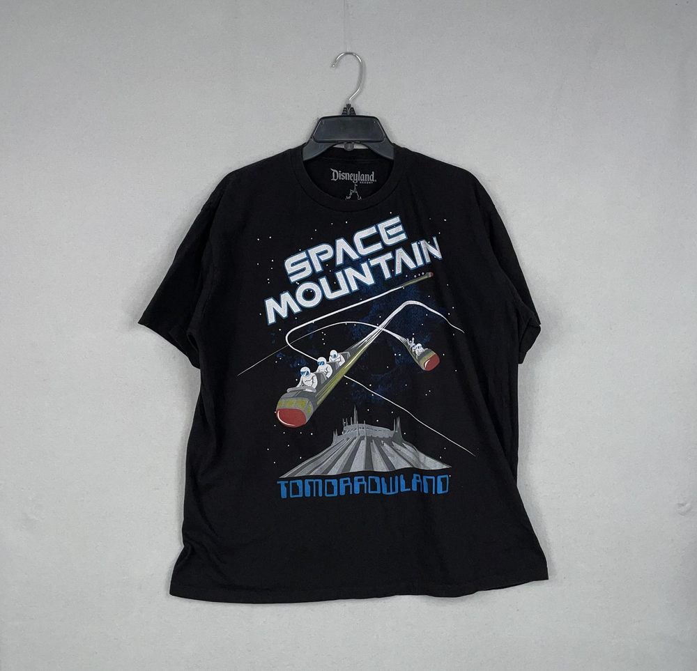 Disneyland Space Mountain Shirt Mens 2XL Black Tomorrowland Ride Graphic Disney