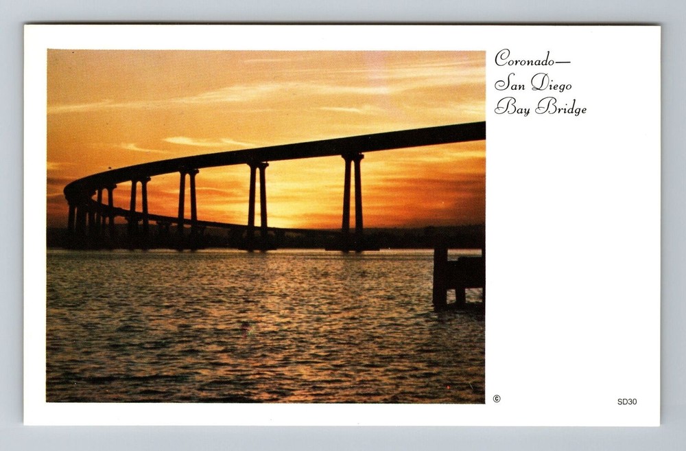 San Diego CA-California, Coronado Bay Bridge, Vintage Postcard