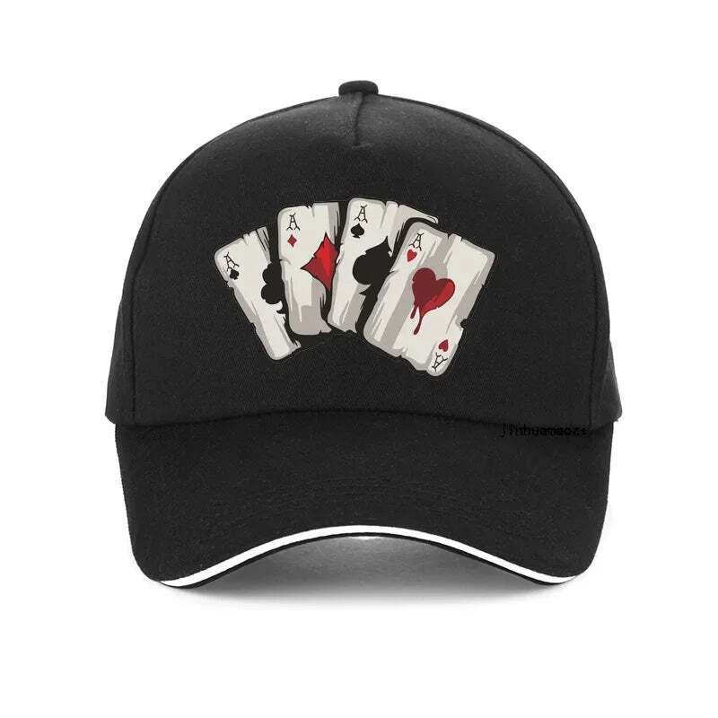 New Design Cartoon Playing Cards100%Cotton Dad Cap Old Playing Card Baseball Cap