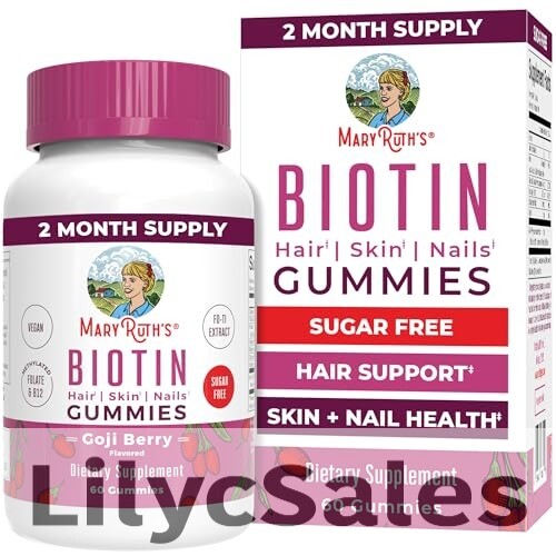 MaryRuth's Biotin Gummies | Sugar Free | Vegan |Non-GMO 60ct