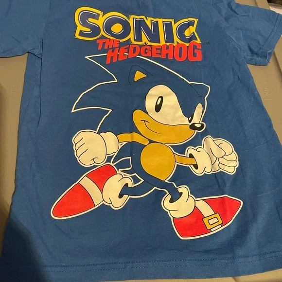 Rare 78 Sonic The Hedgehog Blue Short Sleeve T shirt heavy cotton NH26891