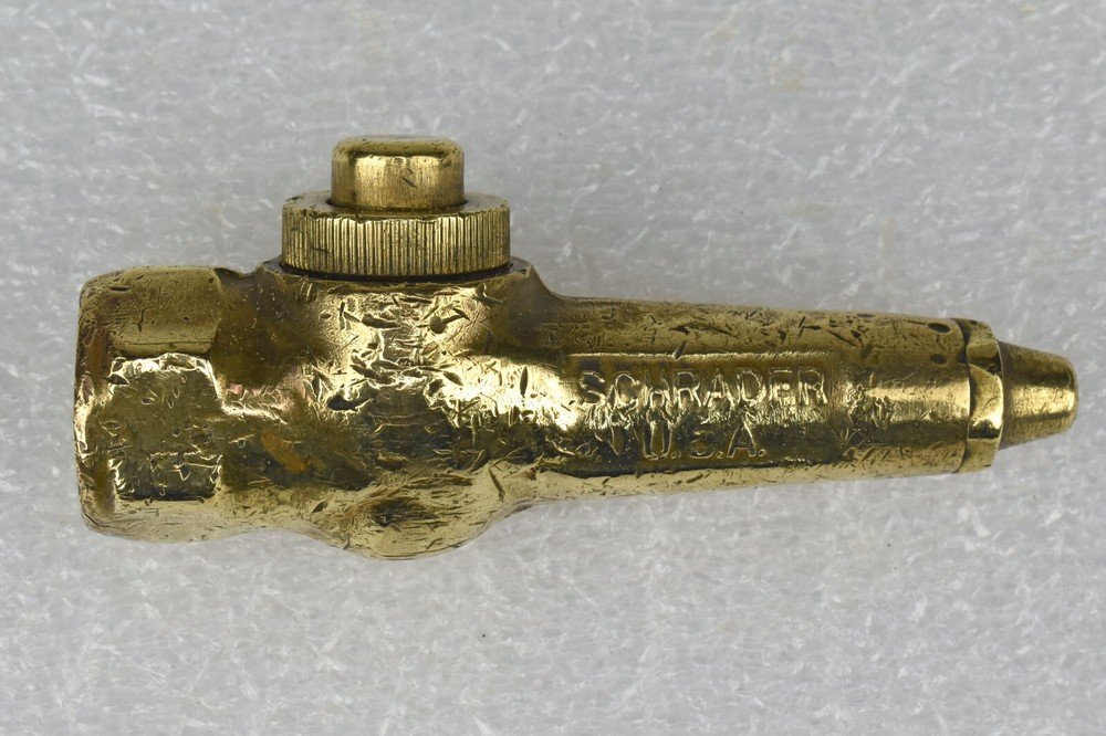 Vintage Schrader USA Brass  Push Button Air Compressor Blow Gun Nozzle