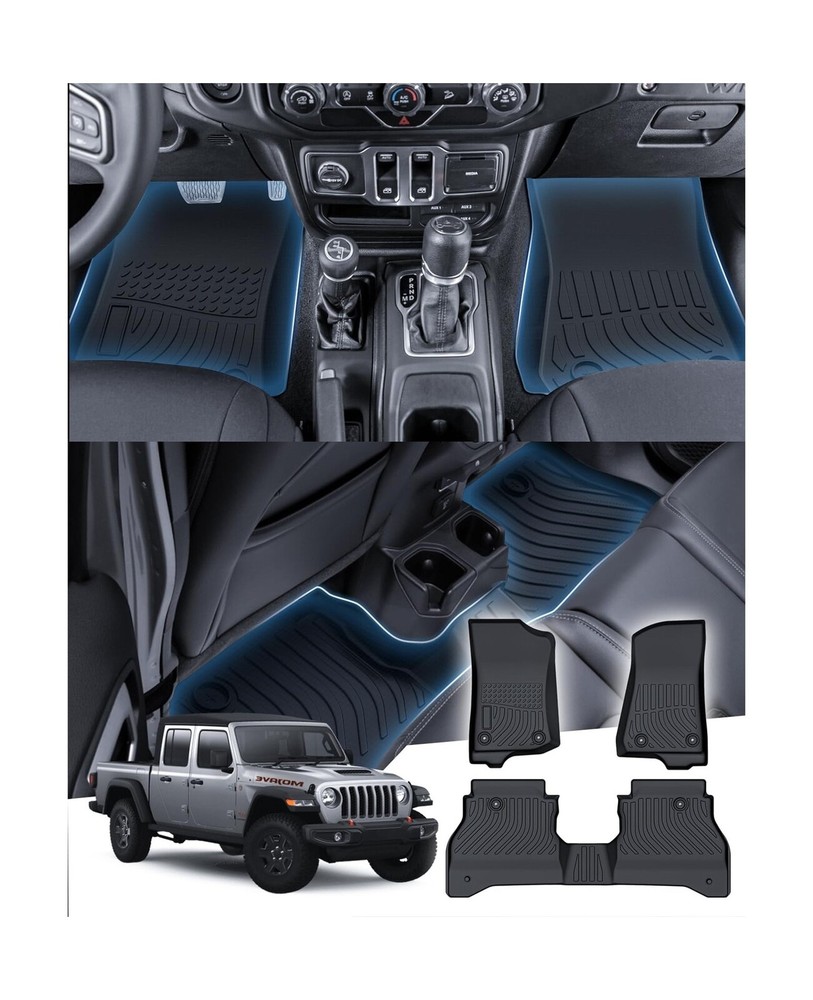 Floor Mats for Jeep Gladiator 2020-2024 2025,All Weather TPE Floor Liners for...
