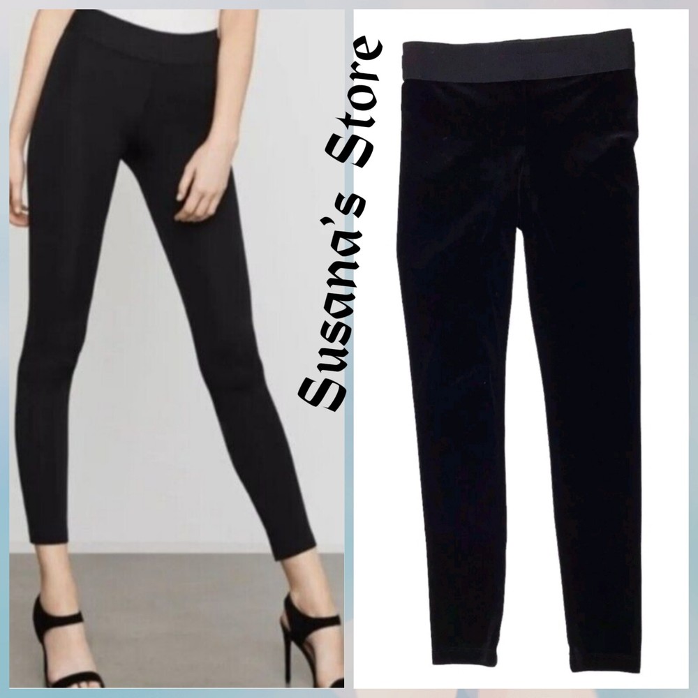 NWT BCBG MAXAZRIA SIZE XS Velvet Black Leggings Pants MSRP $138