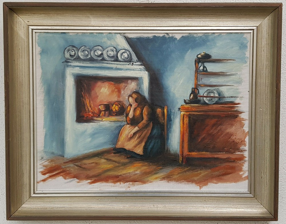 Oil painting artwork with frame painting oil painting room portrait woman