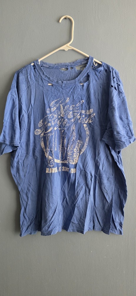 Vintage 1991 Real Big Fish Blue T Shirt Distressed Size Medium