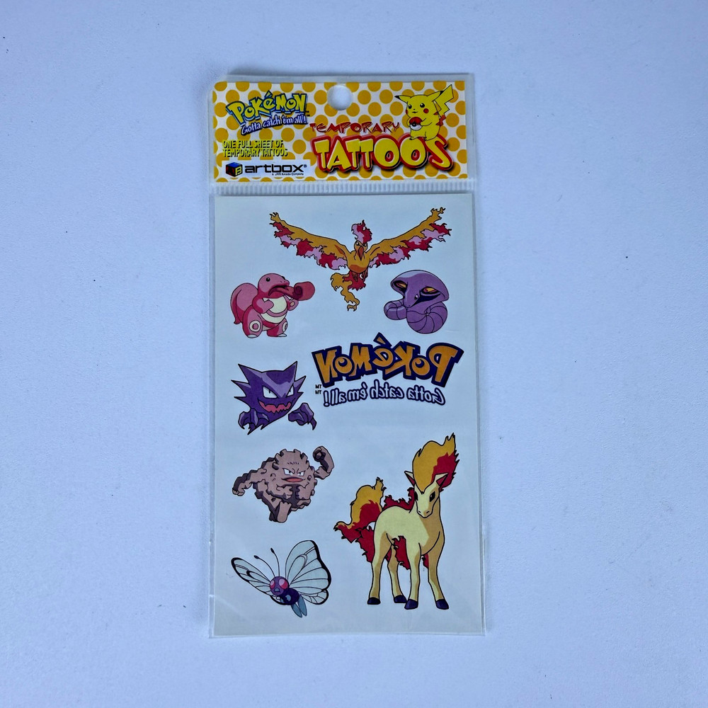 Vintage 1999 Artbox Nintendo POKEMON Temporary Tattoos Sealed