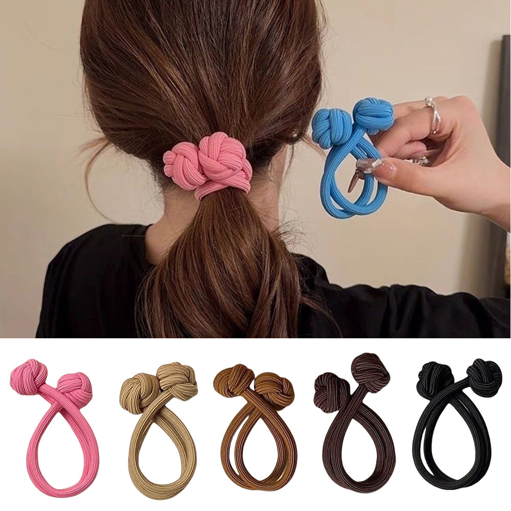Durable High Ponytail Hair Rope with Chinese Knot Design for Long-Lasting Style