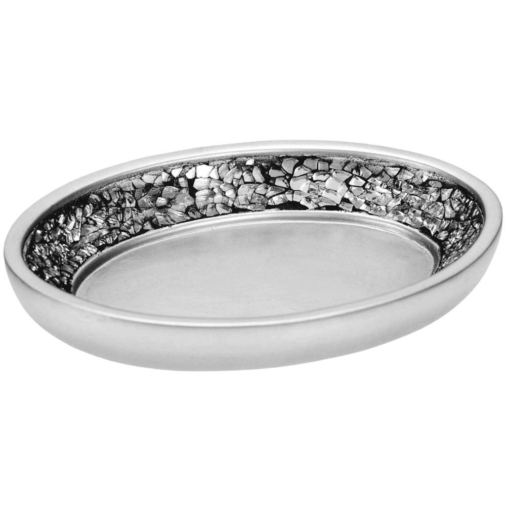Crackled Glass Soap Dish For Bathroom Decorative Dry Bar Soap Holder Dishes For