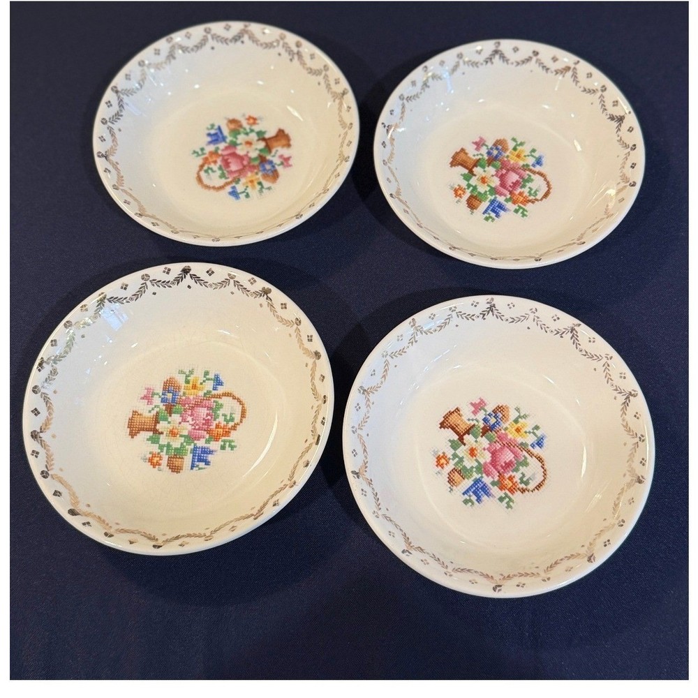 Salem China Century Cross Stitch Floral Basket 5