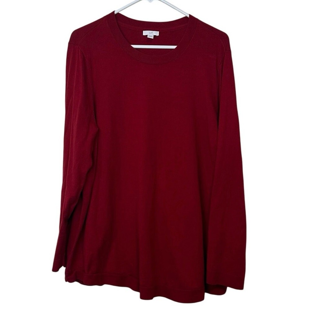 J. Jill Women’s Long Sleeve Pull On Knit Sweater Top Red Size 2X Holiday Casual