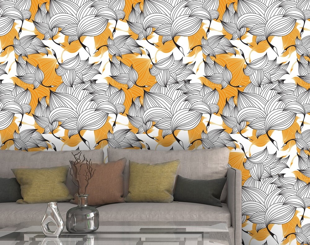 3D Plants Leaves Pattern Wall Murals Wallpaper Murals Wall Sticker