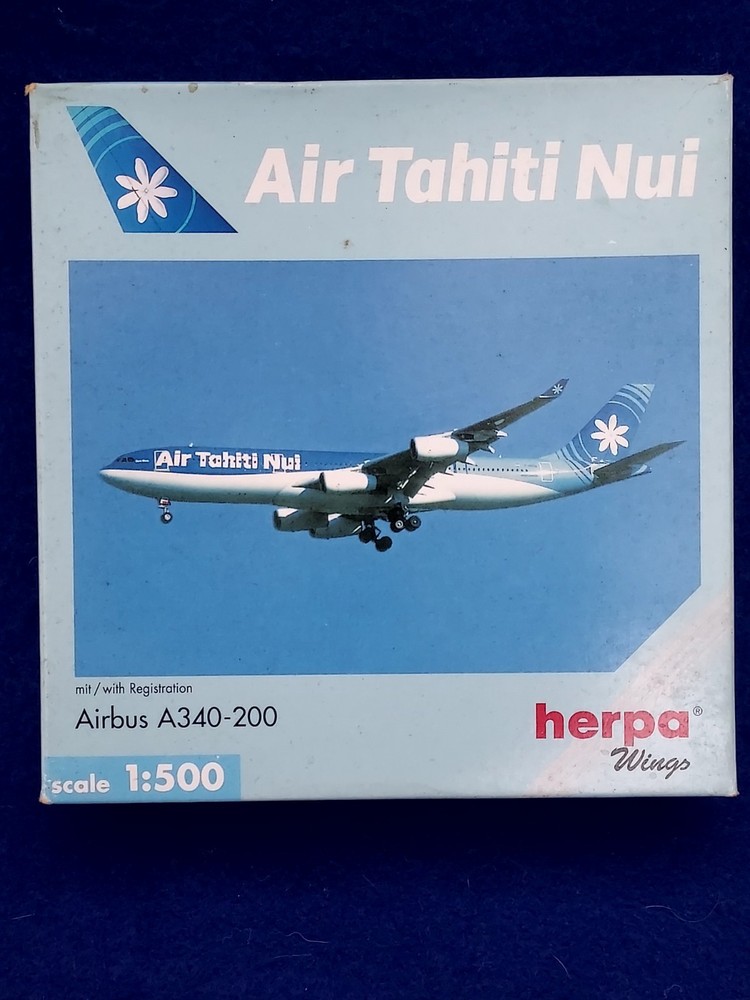 Herpa Wings 1/500  Air Tahiti Nui  Airbus A340-200  w/Reg F-OITN  No.507332