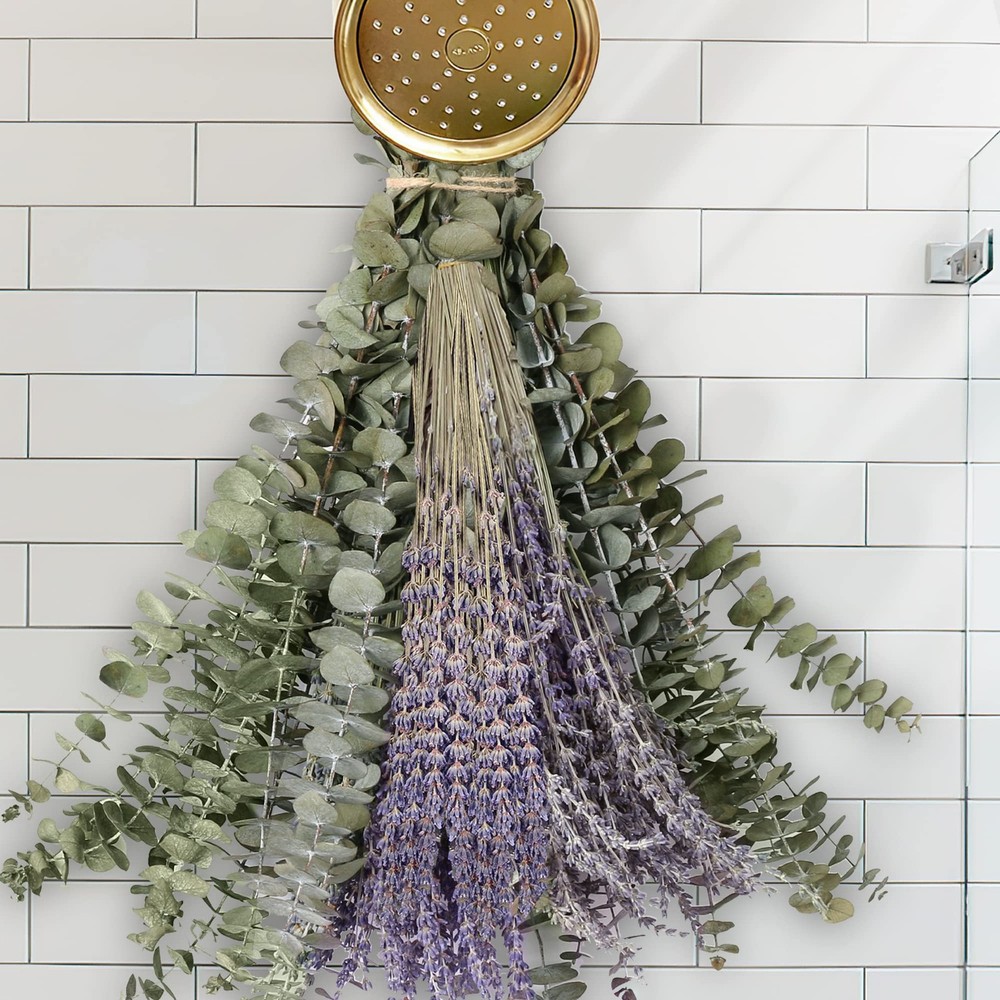 115Pcs Mix Dried Eucalyptus Stems & Lavender Bundle for Shower 17