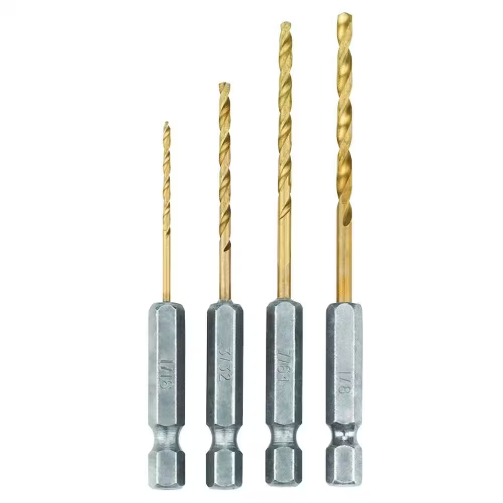 RYOBI SpeedLoad+ Titanium Pilot Drill Bit Set Hex Shank High Speed Steel 4 Piece