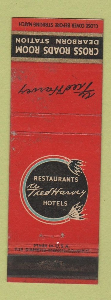 Matchbook Cover - Fred Harvey Cross Roads Room Dearborn Station Chicago IL WEAR