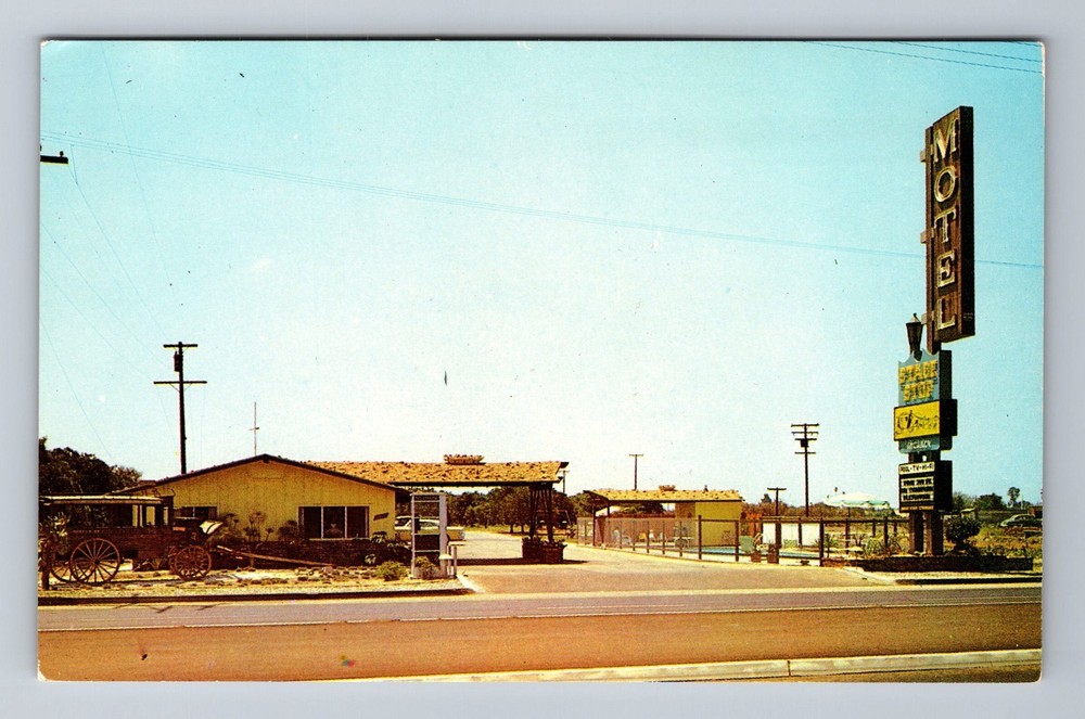 Anaheim CA-California, Stage Stop Motel Advertising, Disneyland Vintage Postcard