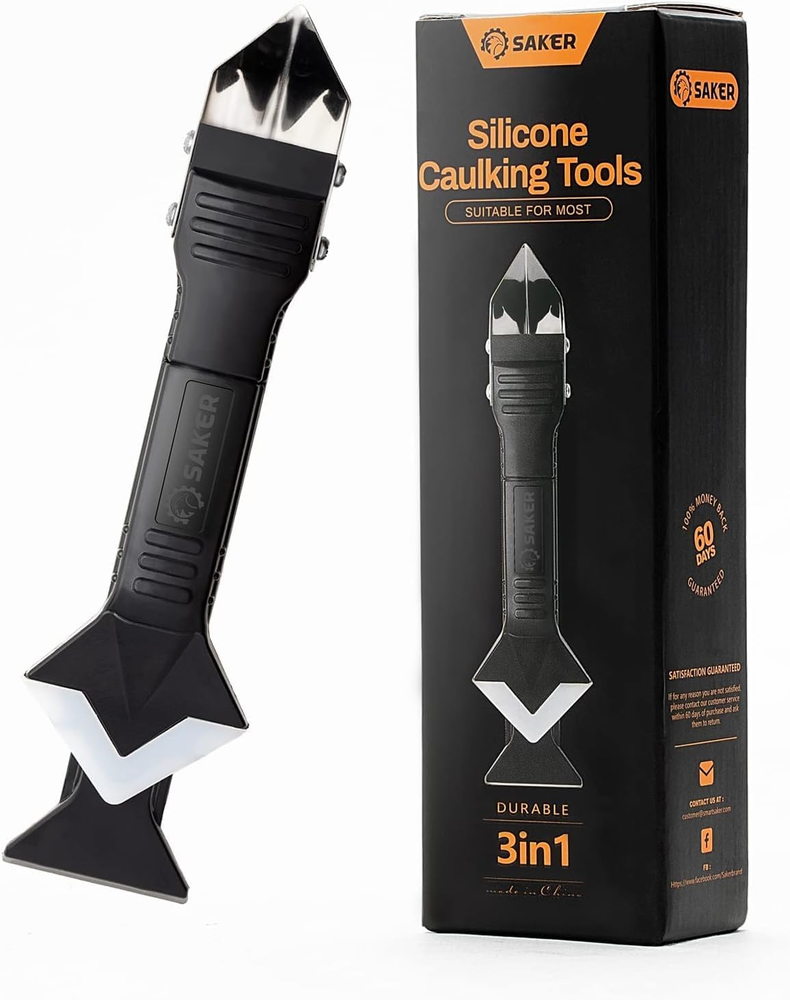 Silicone Caulking Tools-3 in 1 Sealant Finishing Tool Grout Remove Scraper (Stai