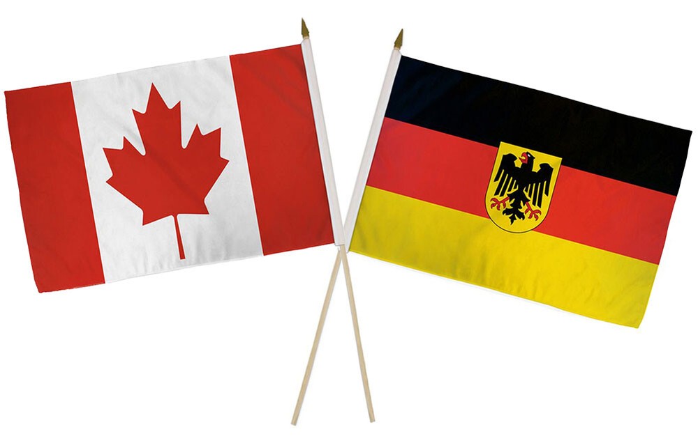 12x18 Canada German Eagle Stick Flag Combo Wholesale