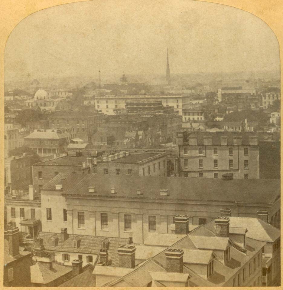 B7042~ PROVIDENCE RI City Panorama 1870’s Stereoview by AJ Fisher, NY