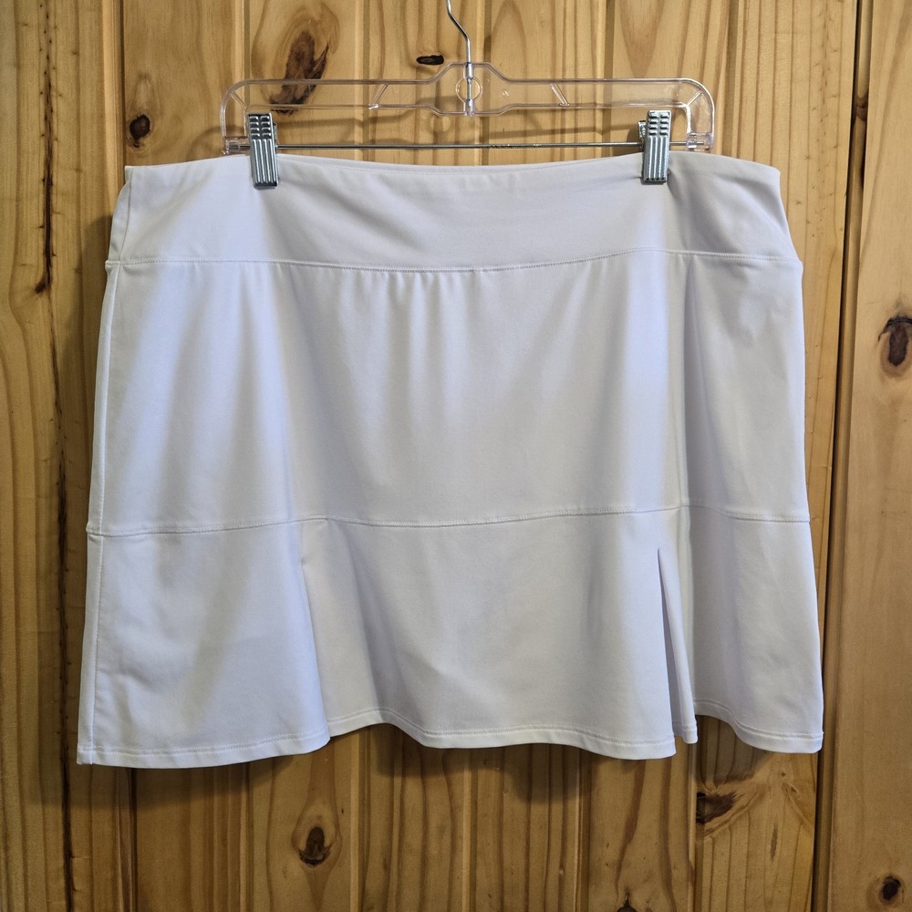 Reel Legends Womens Skort Short Size XL White Active Golf Tennis Stretch UPF 50