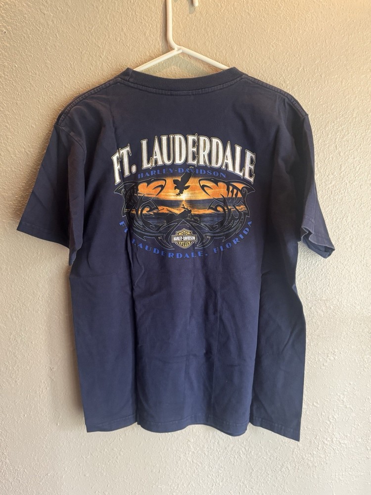 Vintage Harley Davidson Graphic T Shirt Men’s L Fort Lauderdale Florida Heavy