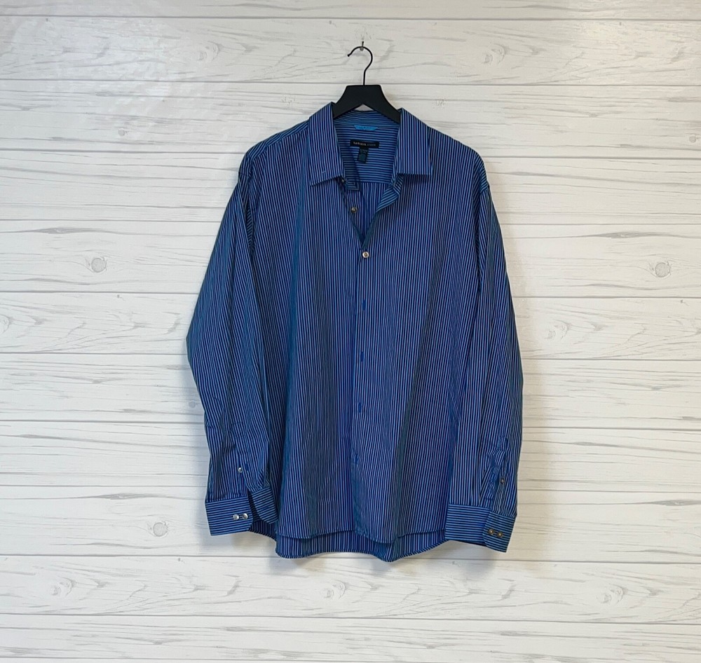 Van Heusen shirt mens size extra large button up long sleeve blue slim fit